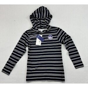 NEW Distortion Hooded Jersey Top Soft Cotton Stripe Navy Toddler Unisex 4T